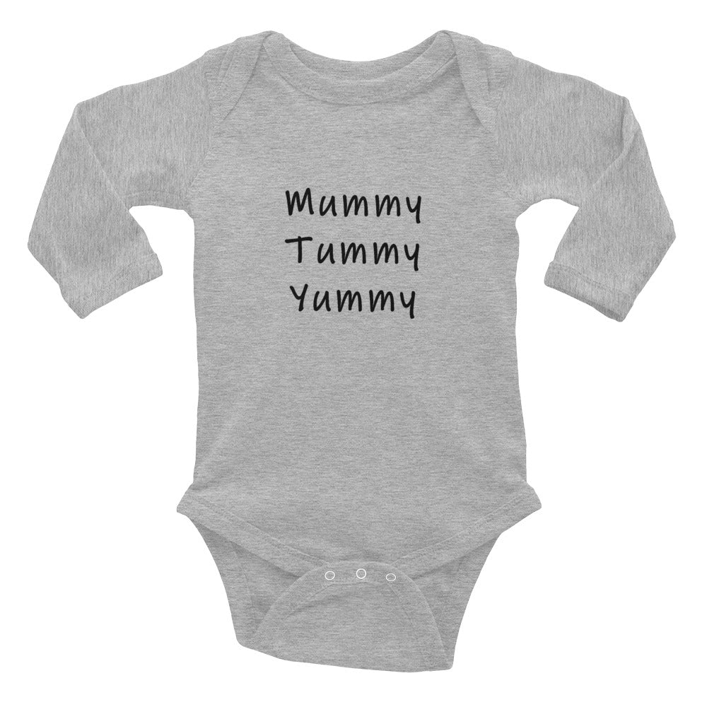 Baby Long Sleeve Bodysuit 'Mummy Tummy Yummy'