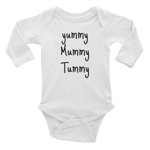 Baby Long Sleeve Bodysuit - 'Yummy Mummy Tummy'