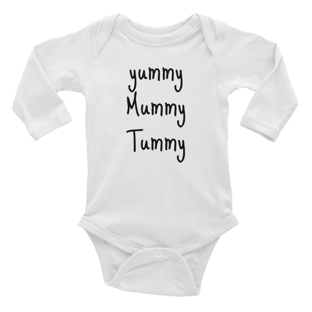 Baby Long Sleeve Bodysuit - 'Yummy Mummy Tummy'