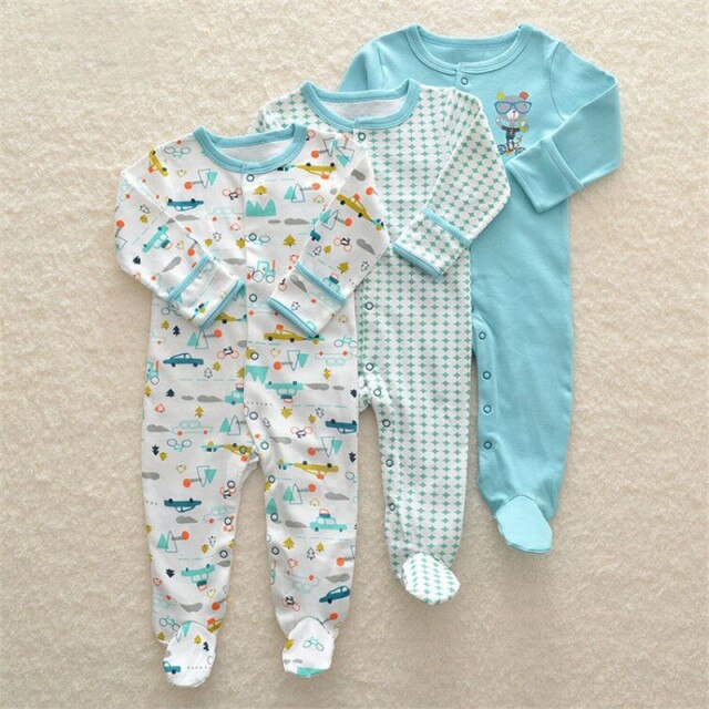 Baby 3Pcs 100% CottonbSleepsuit Set