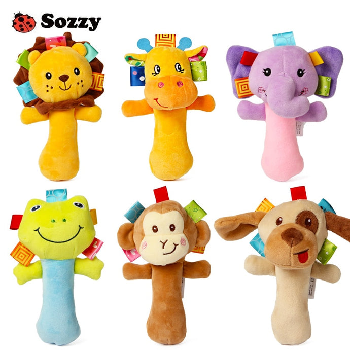 Squeaky Soft Toy Stick Animal Heads