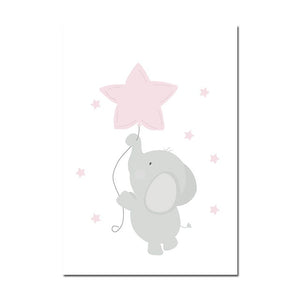 Pink Elephant Star Wall Art