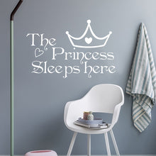 Load image into Gallery viewer, The Princess sleeps here Wall Sticker