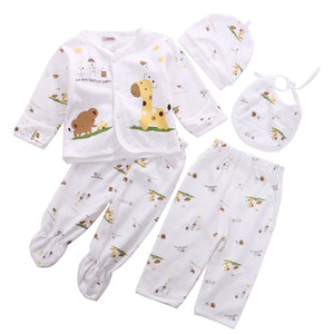 0-3M Animal Print Cotton Baby Outfit