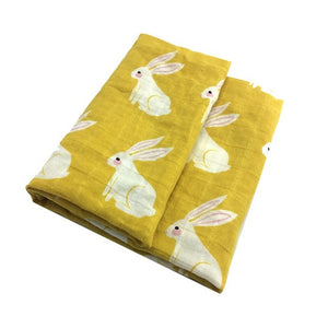 Baby 60 x 60cm Rabbit Print Muslin