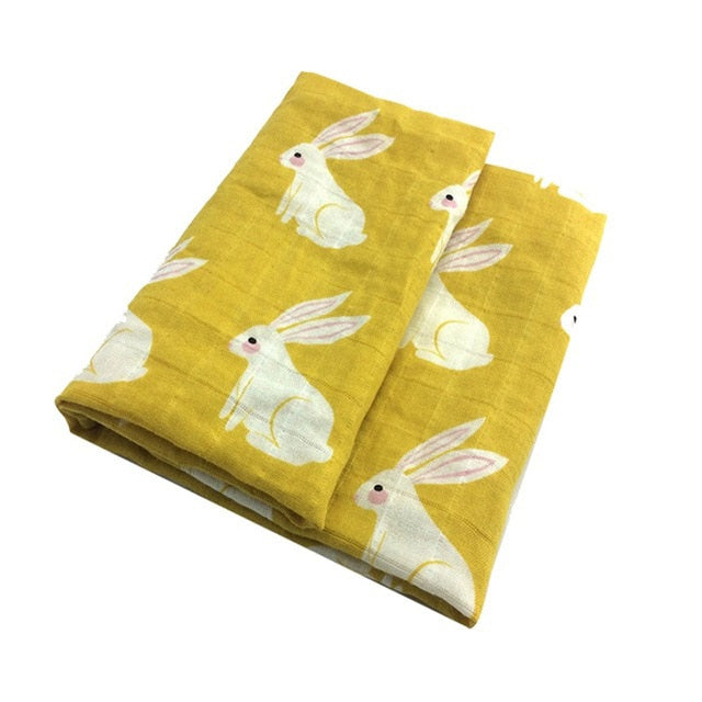 Baby 60 x 60cm Rabbit Print Muslin