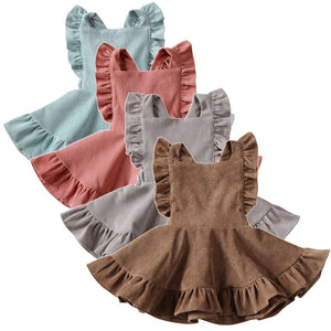 Baby Girl Sleeveless Corduroy Dress