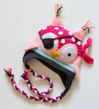 Load image into Gallery viewer, Baby's Pirate Owl Crochet Hat