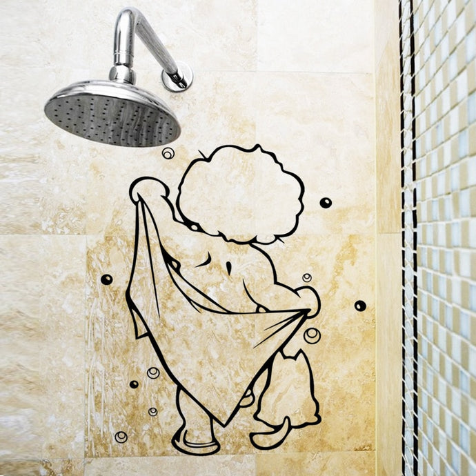 Water Proof Cutey Bathing Wall Sticker