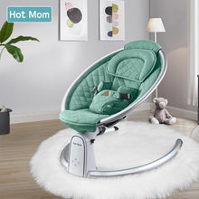 Load image into Gallery viewer, Electric Baby Bouncers with Bluetooth and Five Gear Swing,Hot Mom Intelligence Timing Baby Swing,Pure Cotton Baby Rocker Cardle