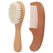 Load image into Gallery viewer, Baby Grooming 2pcs  Natural Wooden Comb Brush Set