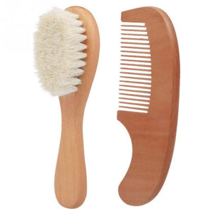 Baby Grooming 2pcs  Natural Wooden Comb Brush Set