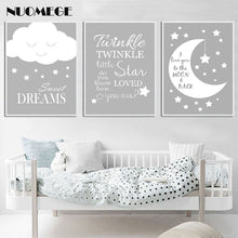 Load image into Gallery viewer, Nursery Moon Twinkle Star Wall Art