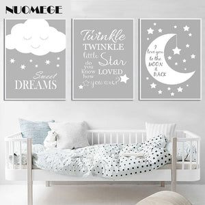 Nursery Moon Twinkle Star Wall Art