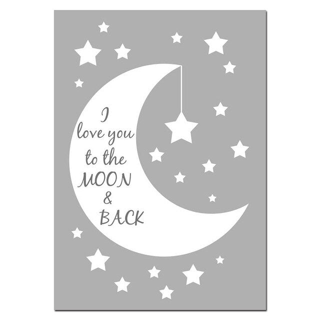 Nursery Moon Twinkle Star Wall Art