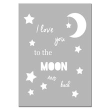 Load image into Gallery viewer, Nursery Moon Twinkle Star Wall Art