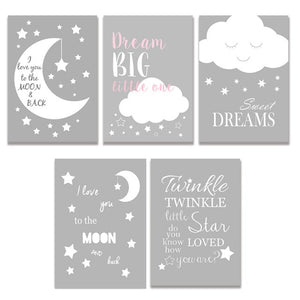 Nursery Moon Twinkle Star Wall Art