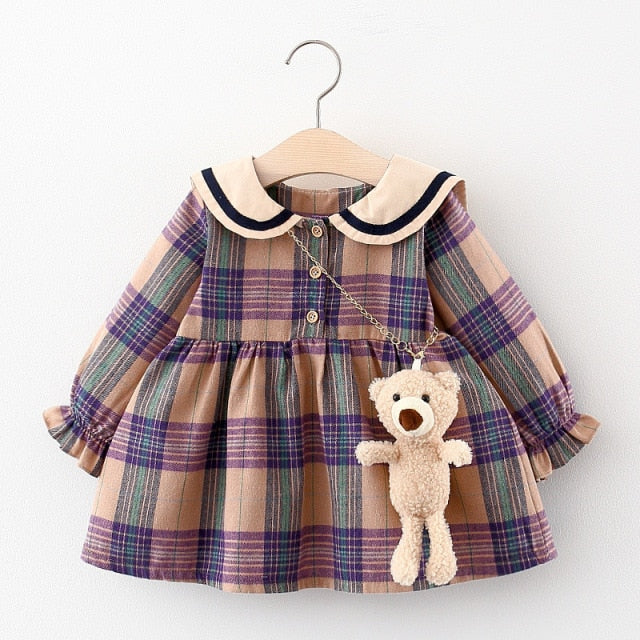 Baby Girl Tartan Purple Dress, 9 months - 2 years