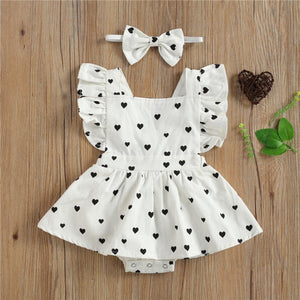 Baby Girls Summer Dress with Hair Bow