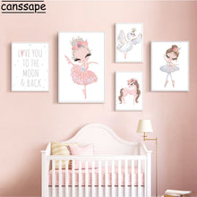 Load image into Gallery viewer, Little Princess Unicorn Ballerina Wall Art