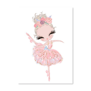 Little Princess Unicorn Ballerina Wall Art