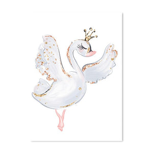 Little Princess Unicorn Ballerina Wall Art