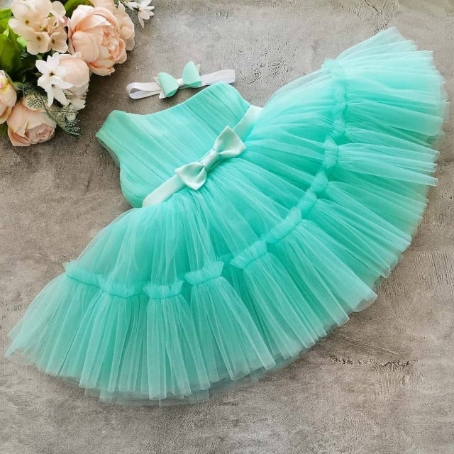 Baby Girl Tutu Mint Pearl Dress