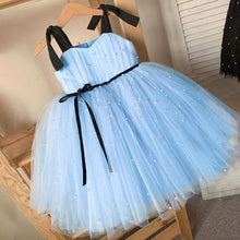 Load image into Gallery viewer, Baby Girl Tutu Blue Pearl Dress