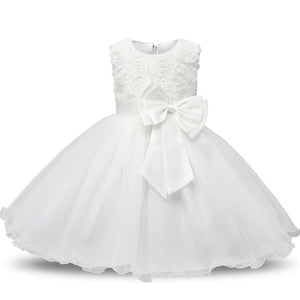 Baby Girl Tutu White Pearl Dress