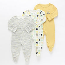 Load image into Gallery viewer, Baby 3pcs  Long Sleeve Sleepsuits