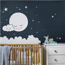 Load image into Gallery viewer, Moon, Clouds and stars Wall Art